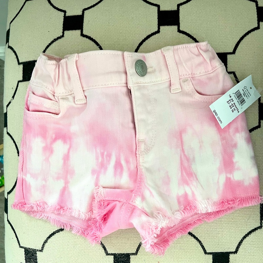 NWT Baby Gap Pink Tie Dye jean shorts